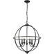 Artemis 5 Light 24 inch Matte Black Chandelier Ceiling Light
